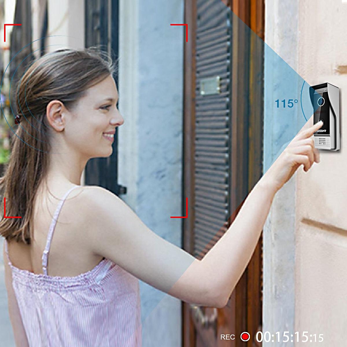 【NEW TUYA 1080P】TMEZON 7 Inch Wireless Wifi Smart Video DoorPhone Intercom System with 2 Monitor + 1 Rainproof Doorbell Camera - YOURISHOP.COM