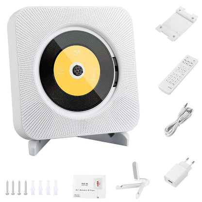 Onvian Wall Mounted CD Player Surround Sound FM Radio Bluetooth USB MP3 Disk Portable Music Player Remote Control Stereo Speaker - YOURISHOP.COM