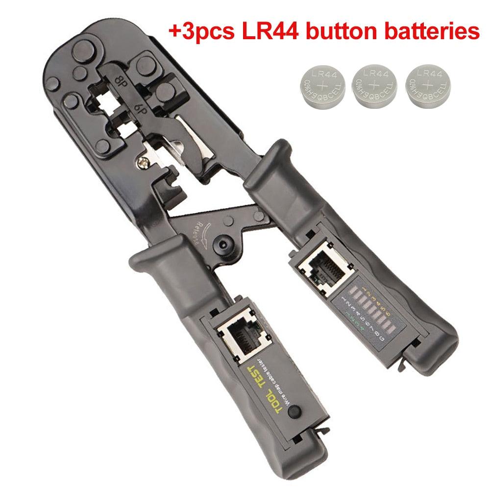 OULLX Multifunctional RJ45 Network Cable Crimper 8P6P4P Three-Purpose Tester Ratchet Tool Squeeze Crimping Wire Network Pliers - YOURISHOP.COM