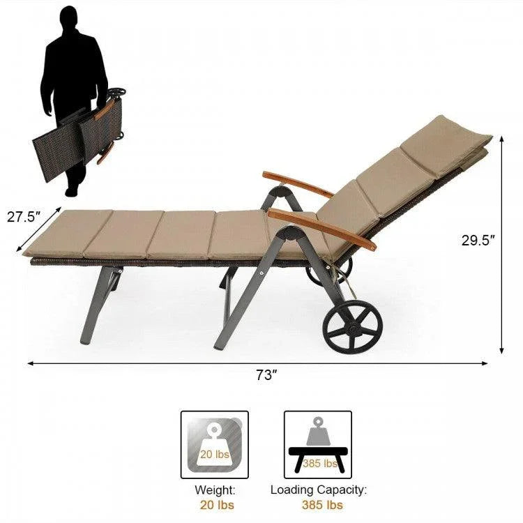 Outdoor Chaise Lounge HW63221 Chair Rattan/Lounger/Recliner Chair - YOURISHOP.COM