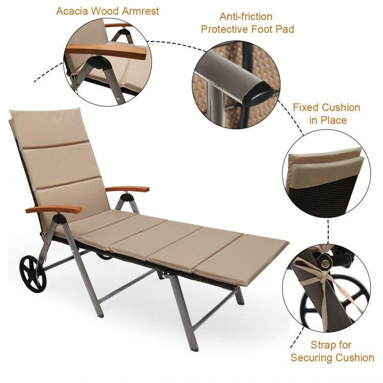 Outdoor Chaise Lounge HW63221 Chair Rattan/Lounger/Recliner Chair - YOURISHOP.COM