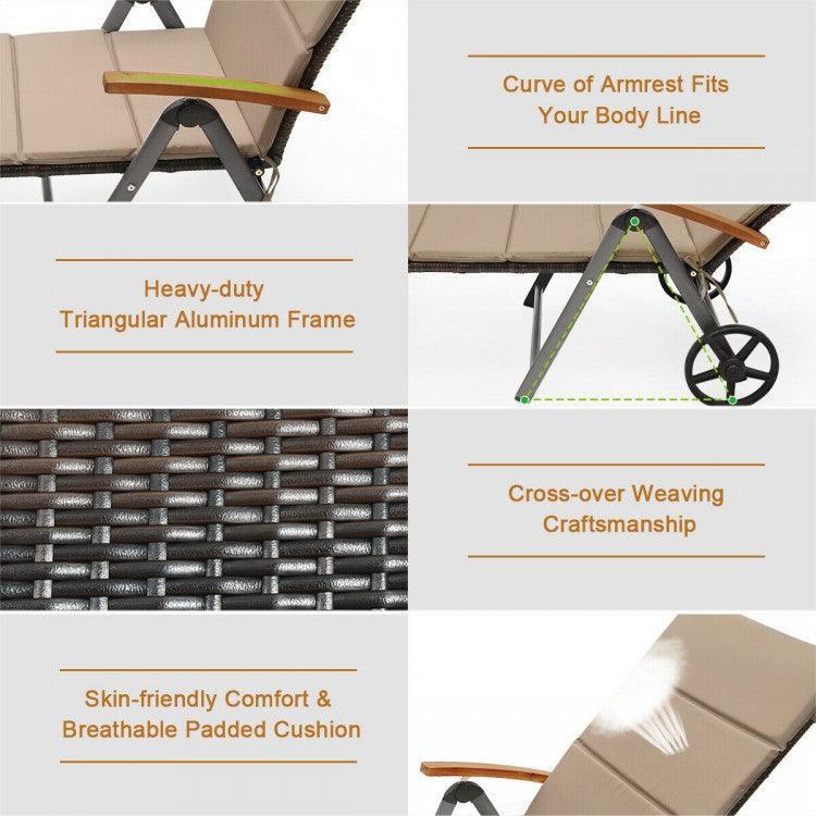 Outdoor Chaise Lounge HW63221 Chair Rattan/Lounger/Recliner Chair - YOURISHOP.COM