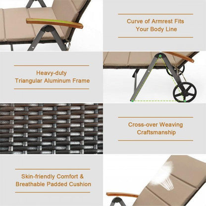 Outdoor Chaise Lounge HW63221 Chair Rattan/Lounger/Recliner Chair - YOURISHOP.COM