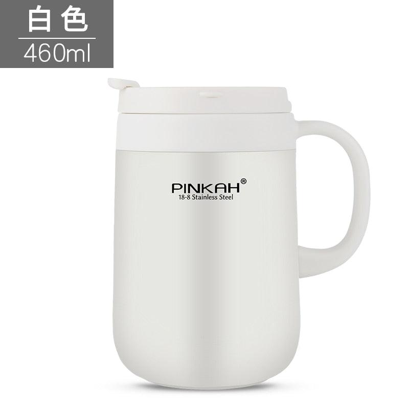 Pinkah 340&amp;460ML 304 Stainless Steel Thermos Mugs Office Cup With Handle With Lid Insulated Tea mug Thermos Cup Office Thermoses - YOURISHOP.COM