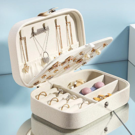 Portable Jewelry Box Jewelry Organizer Display Travel Jewelry Case Boxes Waterproof Leather Storage Zipper Jewelers Joyero - YOURISHOP.COM