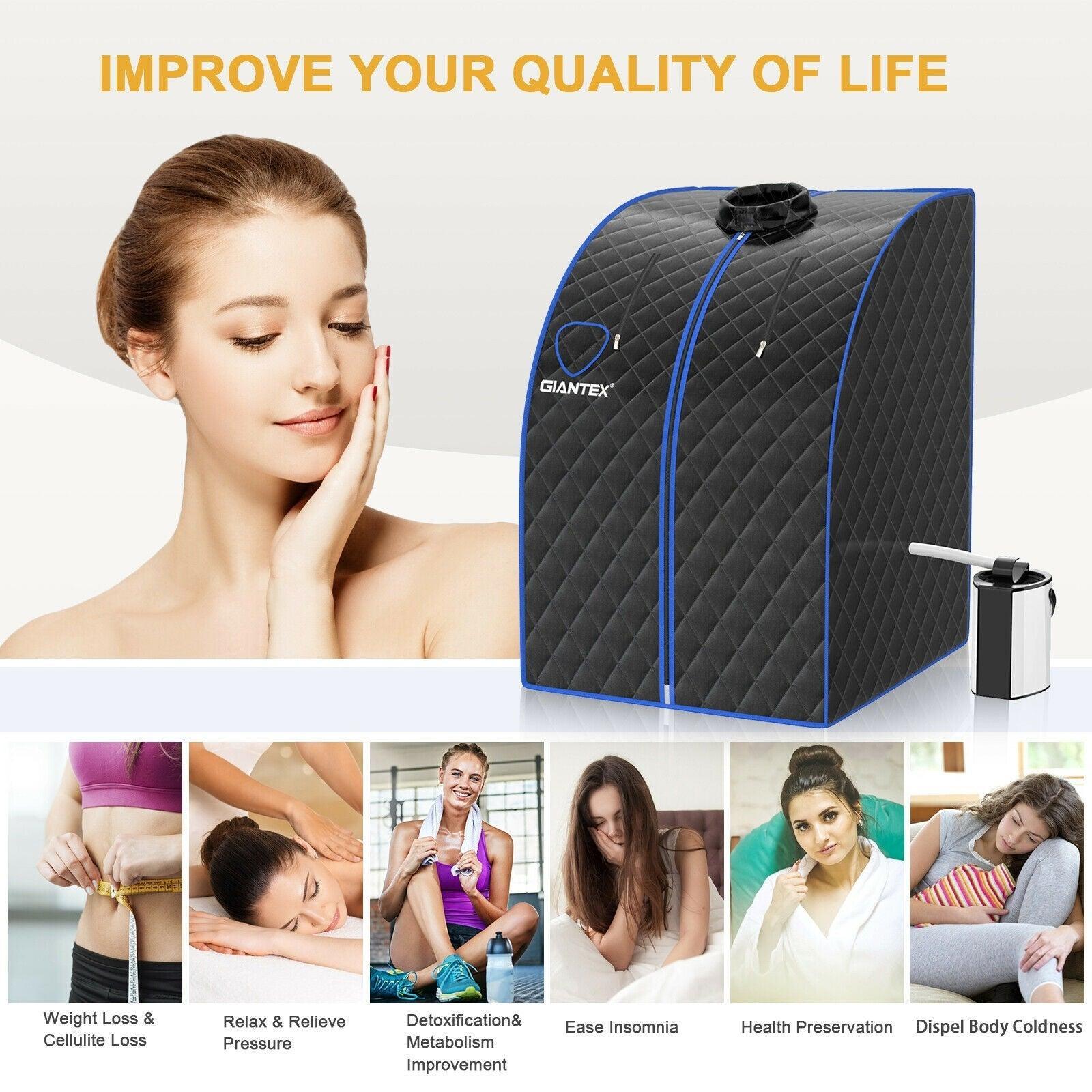 Portable Personal Steam Sauna Spa BA7634US with 3L Blast-proof Steamer Chair - YOURISHOP.COM