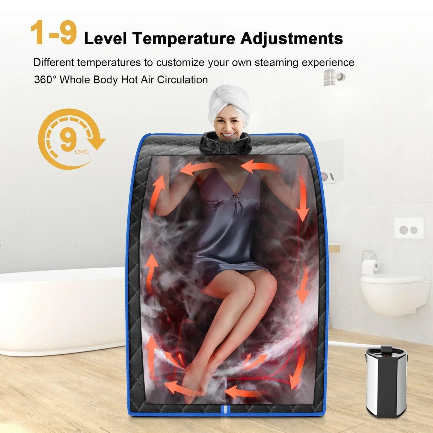 Portable Personal Steam Sauna Spa BA7634US with 3L Blast-proof Steamer Chair - YOURISHOP.COM