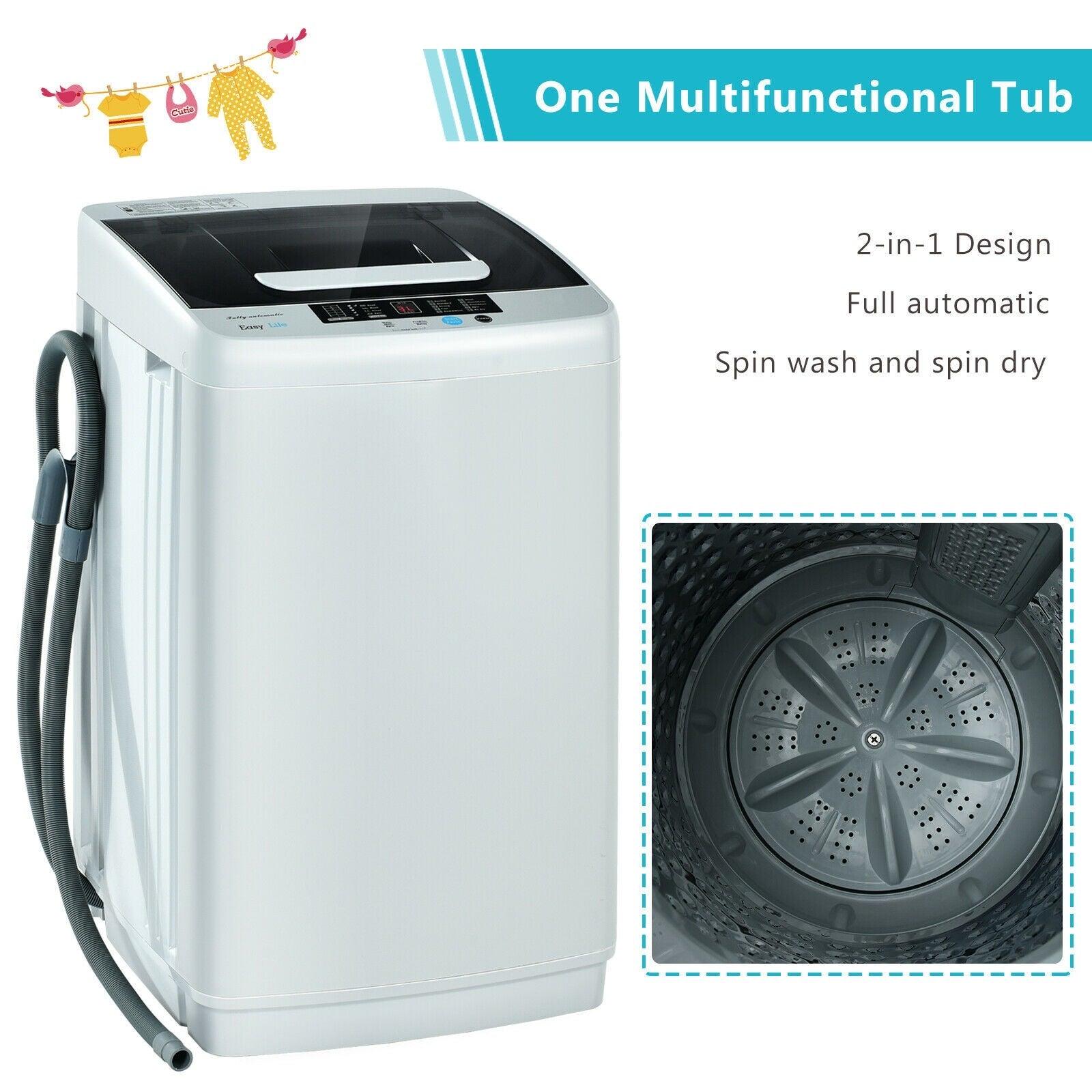 Portable Washing Machine EP24640US with Drain Pump,Full-Automatic Laundry Washer,8.8 lbs - YOURISHOP.COM