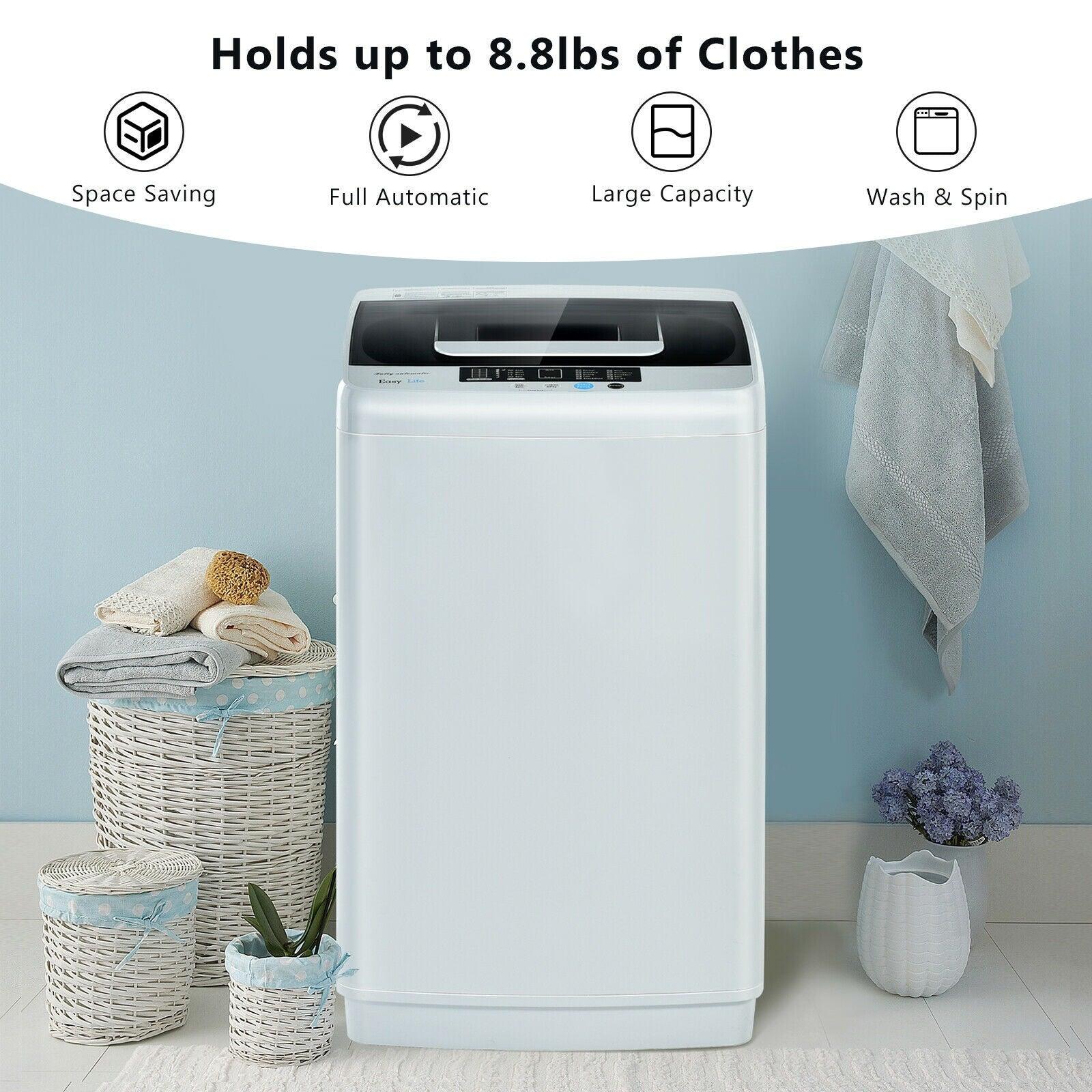 Portable Washing Machine EP24640US with Drain Pump,Full-Automatic Laundry Washer,8.8 lbs - YOURISHOP.COM