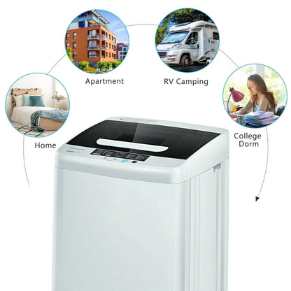 Portable Washing Machine EP24640US with Drain Pump,Full-Automatic Laundry Washer,9.9 lbs - YOURISHOP.COM