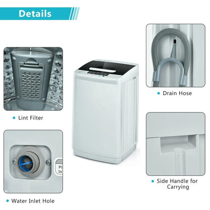 Portable Washing Machine EP24640US with Drain Pump,Full-Automatic Laundry Washer,9.9 lbs - YOURISHOP.COM