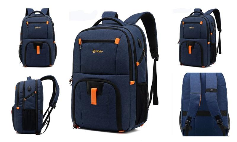 POSO Backpack 17.3inch Laptop Backpack Fashion Travel Business Backpack Nylon Waterproof Backpack Anti-theft Student Backpacks - YOURISHOP.COM