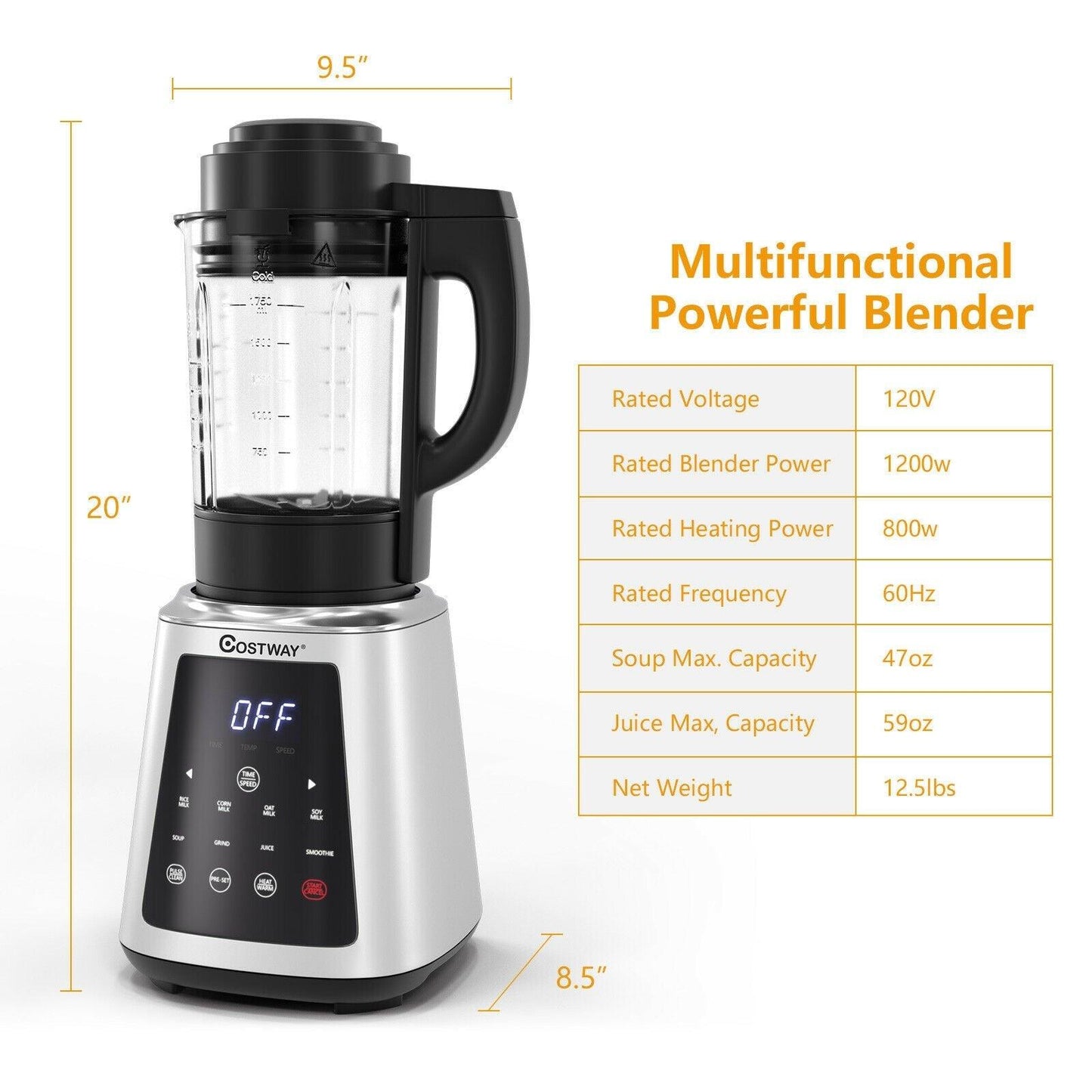 Professional Countertop Blender EP24954US,size