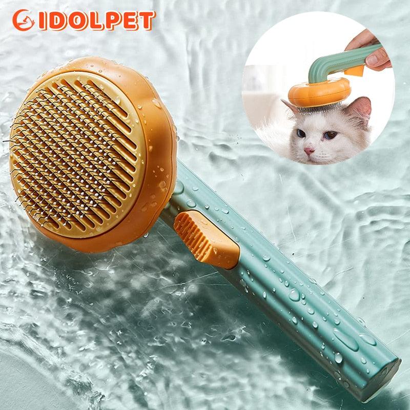 Pumpkin Pet Brush, Self Cleaning Slicker Brush for Shedding Dog Cat Grooming Comb Removes Loose Underlayers and Tangled Hair, - YOURISHOP.COM