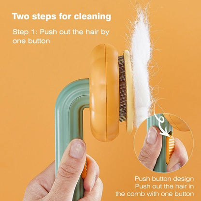 Pumpkin Pet Brush, Self Cleaning Slicker Brush for Shedding Dog Cat Grooming Comb Removes Loose Underlayers and Tangled Hair, - YOURISHOP.COM