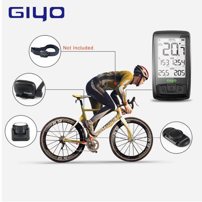 Rechargeable Wireless Bicycle Computer Heart Rate Monitor Bluetooth4.0 Cycling Speedometer Bike Stopwatch Speed/Cadence Sensor - YOURISHOP.COM