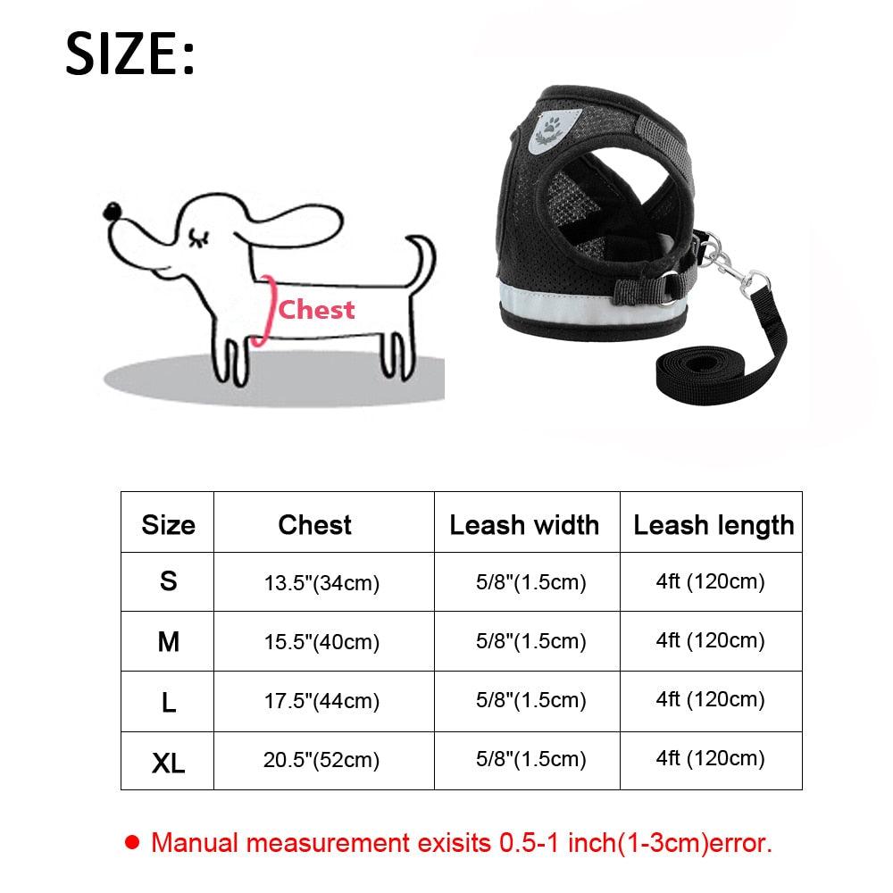 Reflective Small Dog Harness and Leash Set Soft Breathable Chihuahua Puppy Harness Vest Lead for Small Medium Dogs Bulldog - YOURISHOP.COM