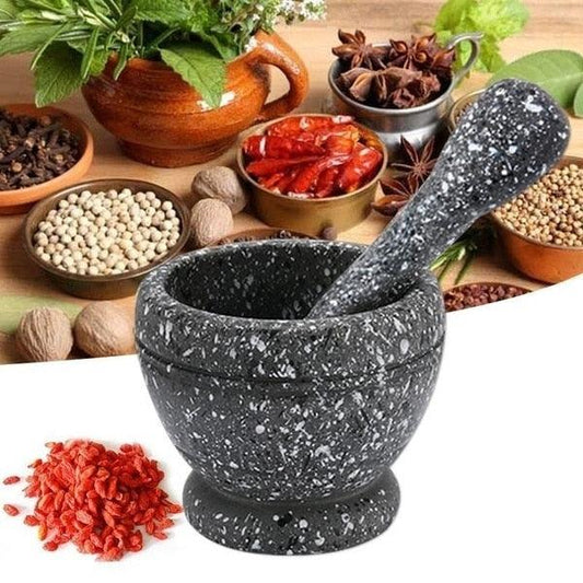 Resin Mortar Pestle Set Garlic Herb Spice Mixing Grinding Crusher Bowl Restaurant Kitchen Tools - YOURISHOP.COM
