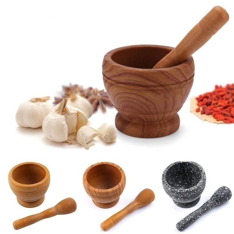 Resin Mortar Pestle Set Garlic Herb Spice Mixing Grinding Crusher Bowl Restaurant Kitchen Tools - YOURISHOP.COM