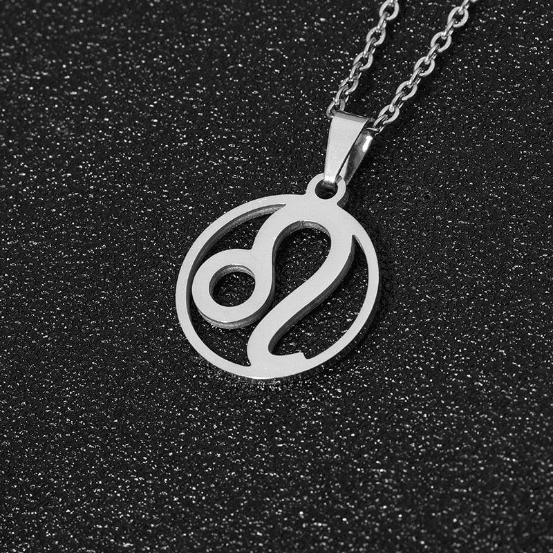 Rinhoo Stainless Steel Star Zodiac Sign Necklace 12 Constellation Pendant Necklace Women Chain Necklace Men Jewelry Gifts - YOURISHOP.COM