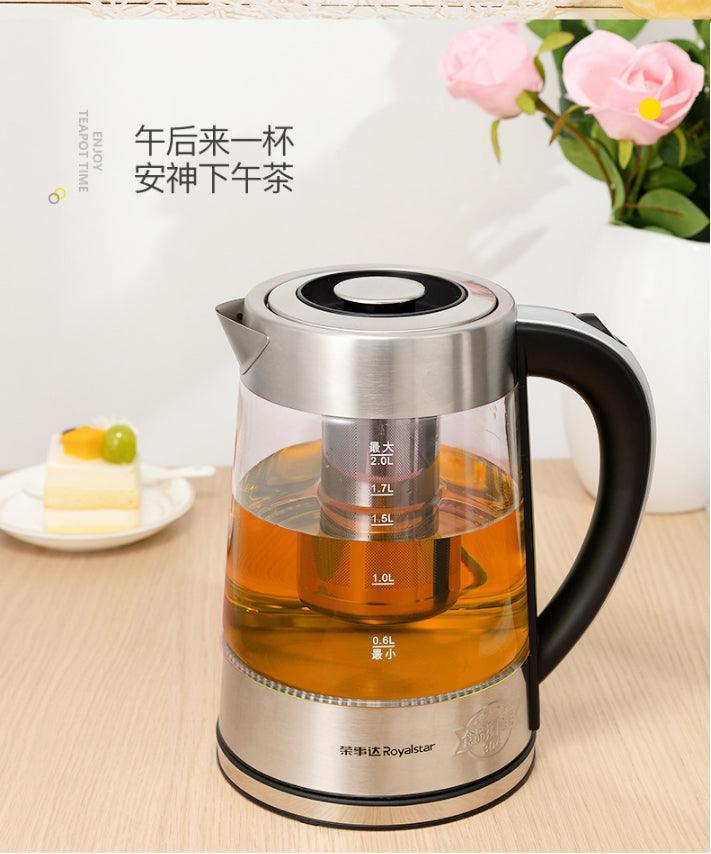 Royalstar 304 stainless glass electric kettle GL2000A,1500W - YOURISHOP.COM