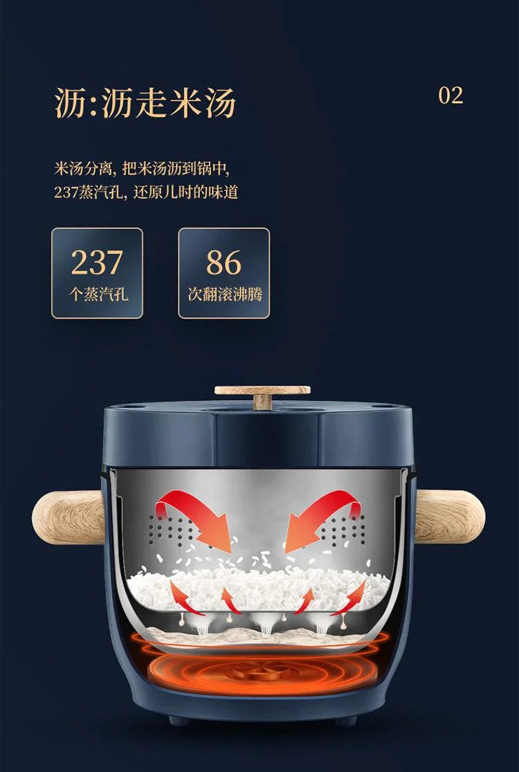 [Royalstar RFB-S20B1] rice cooker, 2L compact capacity, to meet the appetite of a family of 1-3 people Thickened 7-layer alloy inner pot - YOURISHOP.COM