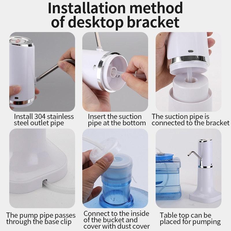 saengQ Water Pump Dispenser Water Bottle Pump Mini Barreled Water Electric Pump USB Charge Automatic Portable Bottle Switch - YOURISHOP.COM