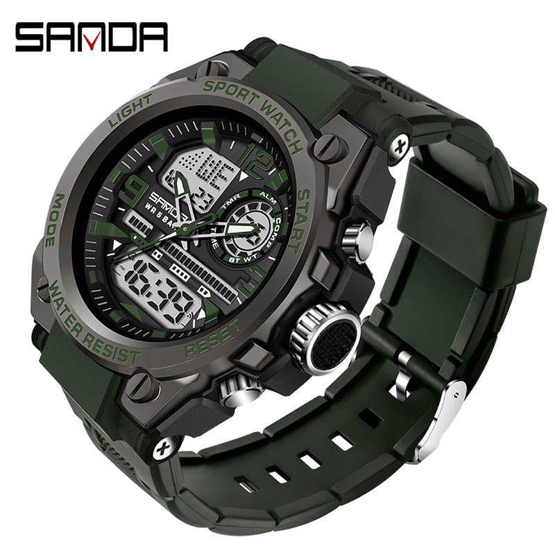SANDA Brand New Military Watch Dual Display Men Sports Watches G Style LED Digital Military Waterproof Watches Relogio Masculino - YOURISHOP.COM
