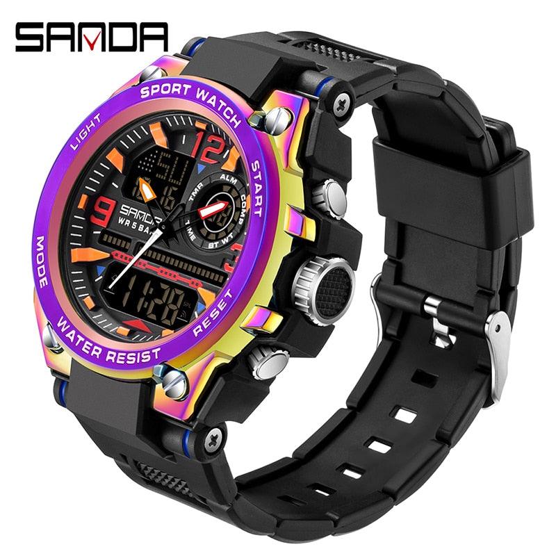 SANDA Brand New Military Watch Dual Display Men Sports Watches G Style LED Digital Military Waterproof Watches Relogio Masculino - YOURISHOP.COM