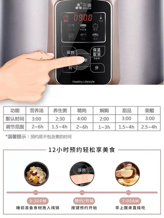 SANYUAN Stew Pot TDG100-SA1,Soup Pot,Purple Clay Inner Pot,10L - YOURISHOP.COM