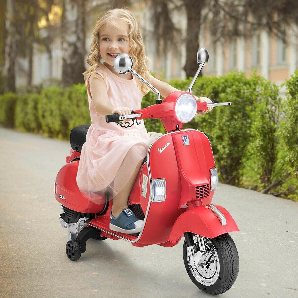 Scooter Motorcycle TY327441 with Headlight,6V Kids Ride on Vespa - YOURISHOP.COM
