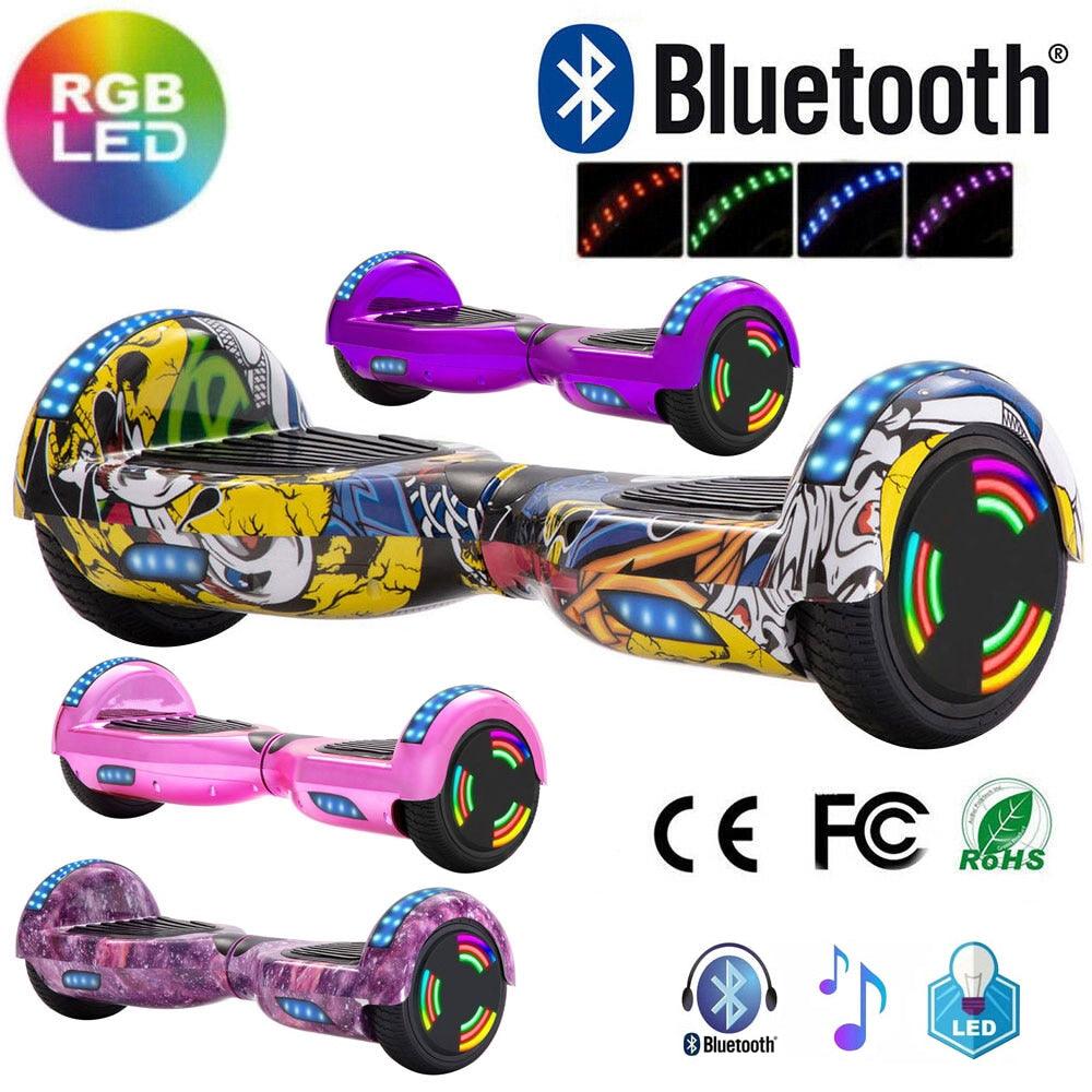 Self Balance Scooters Kids Gifts 6.5 Inch Hoverboard Smart Electric Hover Board Bluetooth Speaker 2 Wheels LED Flash Lights 500W - YOURISHOP.COM