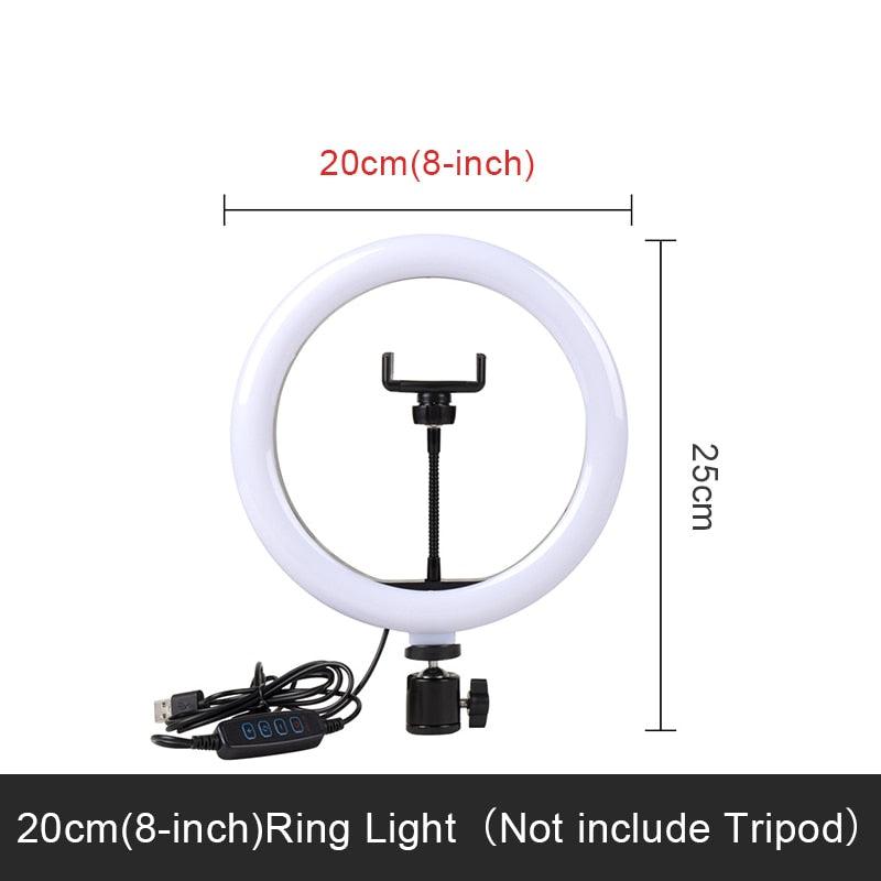 Selfie Ring Light Photography Led Rim Of Lamp with Optional Mobile Holder Mounting Tripod Stand Ringlight For Live Video Stream - YOURISHOP.COM