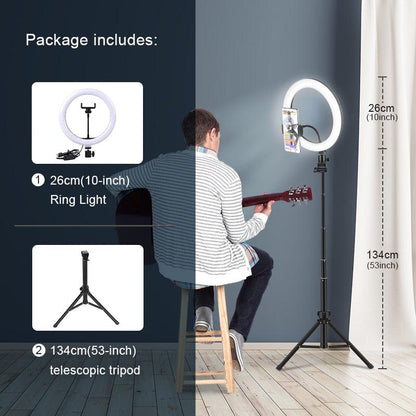 Selfie Ring Light Photography Led Rim Of Lamp with Optional Mobile Holder Mounting Tripod Stand Ringlight For Live Video Stream - YOURISHOP.COM