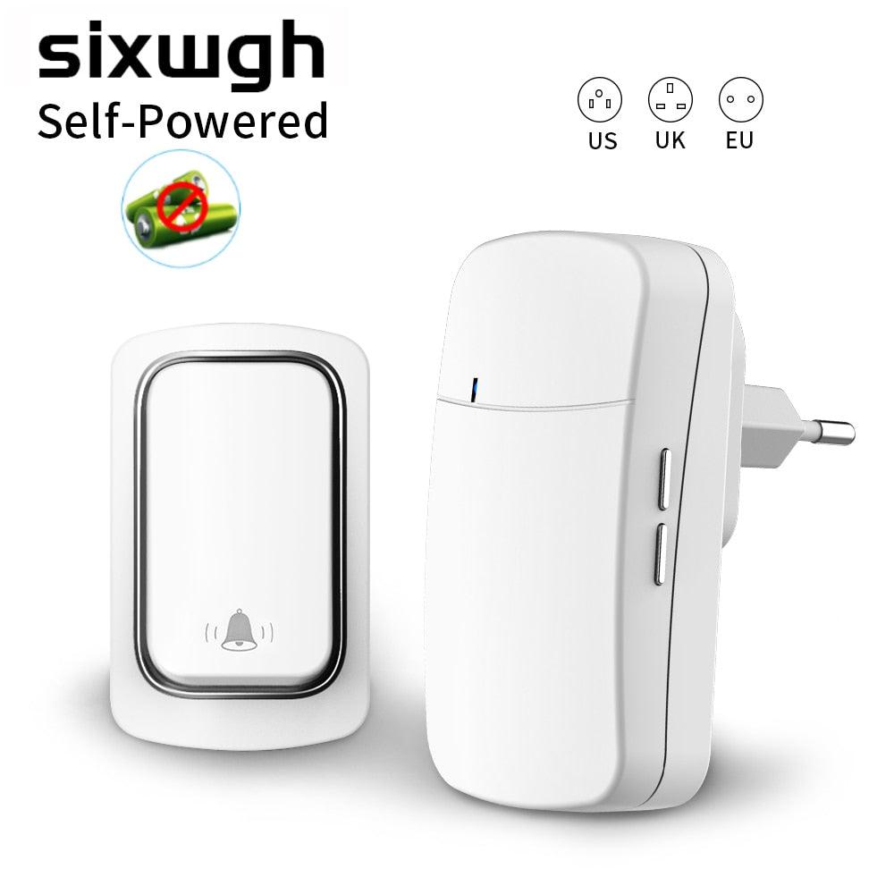 SIXWGH Wireless Doorbell No Battery required Waterproof Self-Powered Door bell Sets Home Outdoor Kinetic Ring Chime Doorbell - YOURISHOP.COM