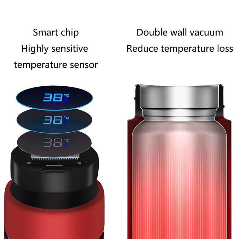 smart digital water bottle keeps cold and heat thermal bottle Stainless Steel Thermos for baby children kids terms - YOURISHOP.COM