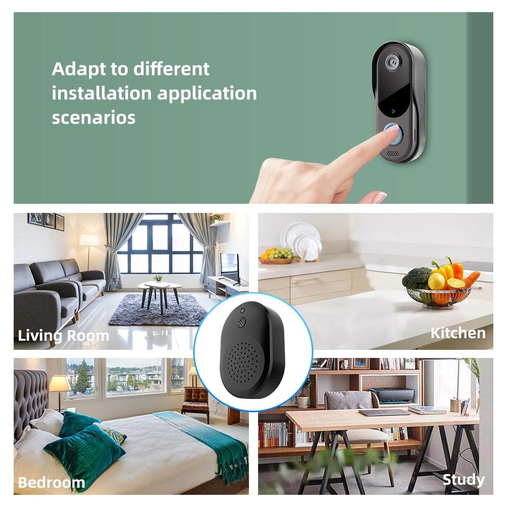 Smart Doorbell WiFi Video Intercom Door bell Camera 2-way Audio Night Vision Outdoor Wireless Security Camera Doorbell - YOURISHOP.COM
