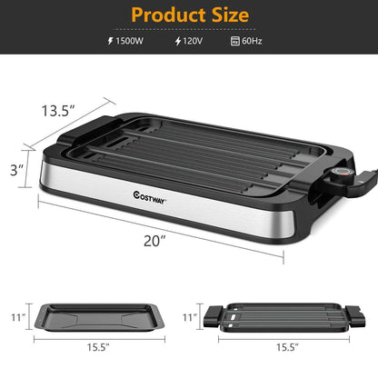 Smokeless Indoor Grill EP24926US,Electric Griddle with Non-stick Cooking Plate,1500W - YOURISHOP.COM