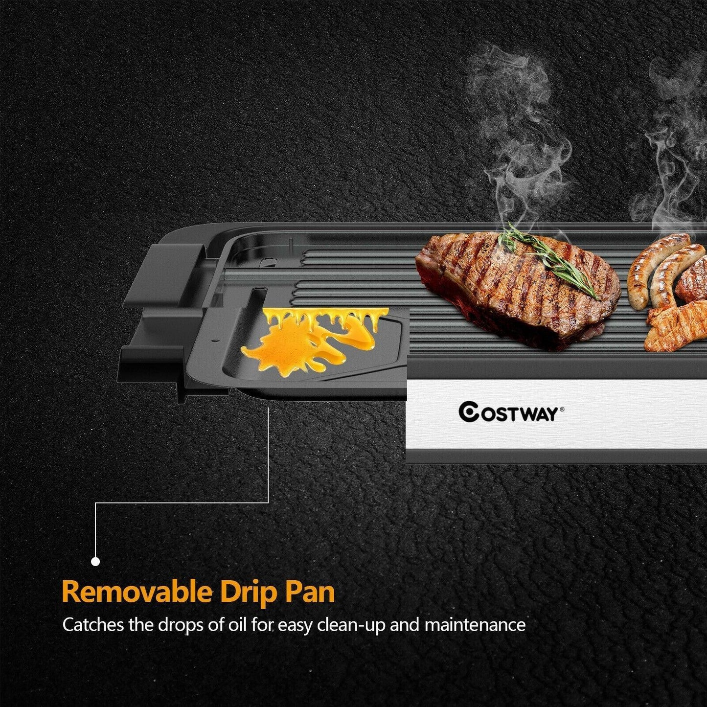 Smokeless Indoor Grill EP24926US,Electric Griddle with Non-stick Cooking Plate,1500W - YOURISHOP.COM