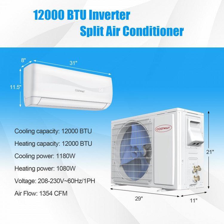 Split Air Conditioner FP10293US-WH with Heater,12000BTU 208-230V Ductless Mini - YOURISHOP.COM