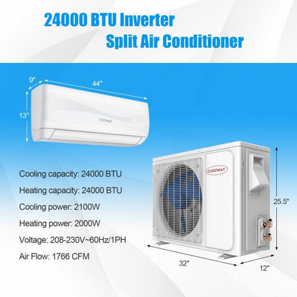 Split Air Conditioner FP10324US-WH with Heater,24000 BTU 208-230V Ductless Mini - YOURISHOP.COM