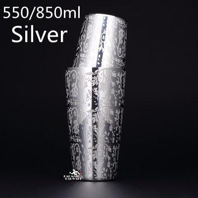 Stainless Steel Cocktail Boston Bar Shaker: 2-piece Set: 18oz Unweighted &amp; 28oz - YOURISHOP.COM