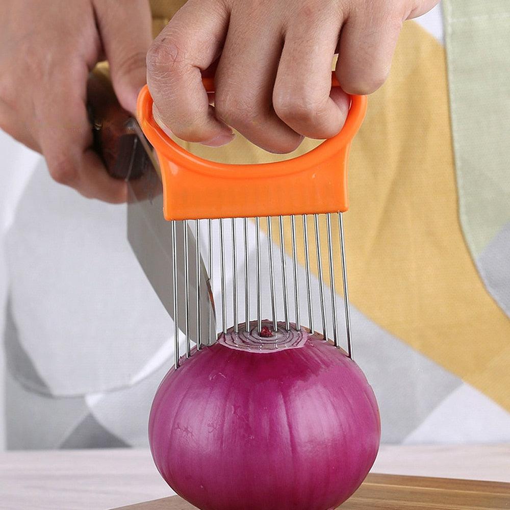 Stainless Steel Onion Needle Fork Vegetable Fruit Slicer Tomato Cutter Cutting Holder Kitchen Accessorie Tool Cozinha Acessório - YOURISHOP.COM
