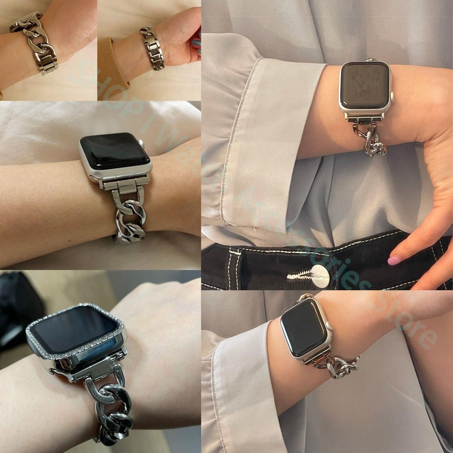 Stainless Steel Strap for Apple Watch 6 4 Se 7 Band 44mm 42mm 45mm 38/41 for Apple Watch Series 5 40mm Strap Band Bracelet Belt - YOURISHOP.COM