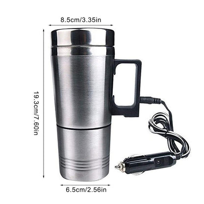Stainless Steel Vehicle Heating Cup 12V/24V Heat Insulation Electric Car Kettle Camping Travel Kettle Water Coffee Thermal Mug - YOURISHOP.COM