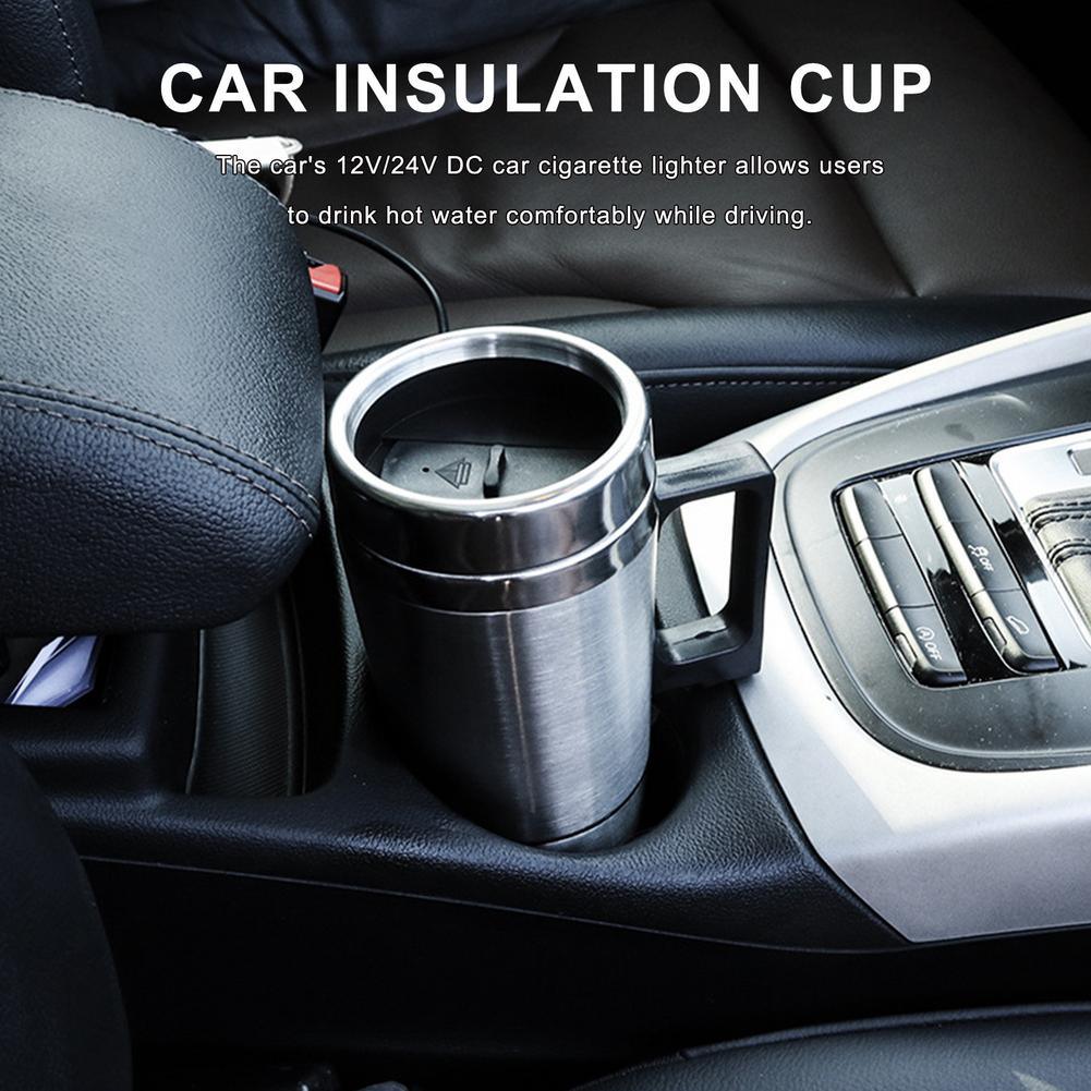 Stainless Steel Vehicle Heating Cup 12V/24V Heat Insulation Electric Car Kettle Camping Travel Kettle Water Coffee Thermal Mug - YOURISHOP.COM