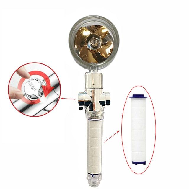 Strong Pressurization Spray Nozzle Water Saving Rainfall 360 Degrees Rotating With Small Fan Washable Hand-held Shower Head - YOURISHOP.COM