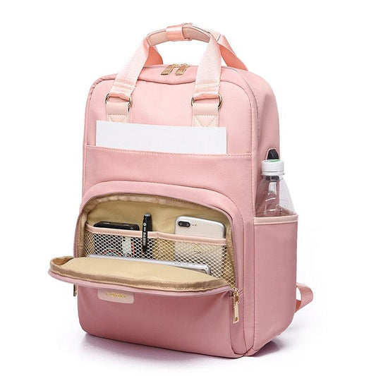 Stylish Waterproof Laptop Backpack 15.6 Women Fashion Backpack for girls Black Backpack Female large Bag 13 13.3 14 15 inch Pink - YOURISHOP.COM