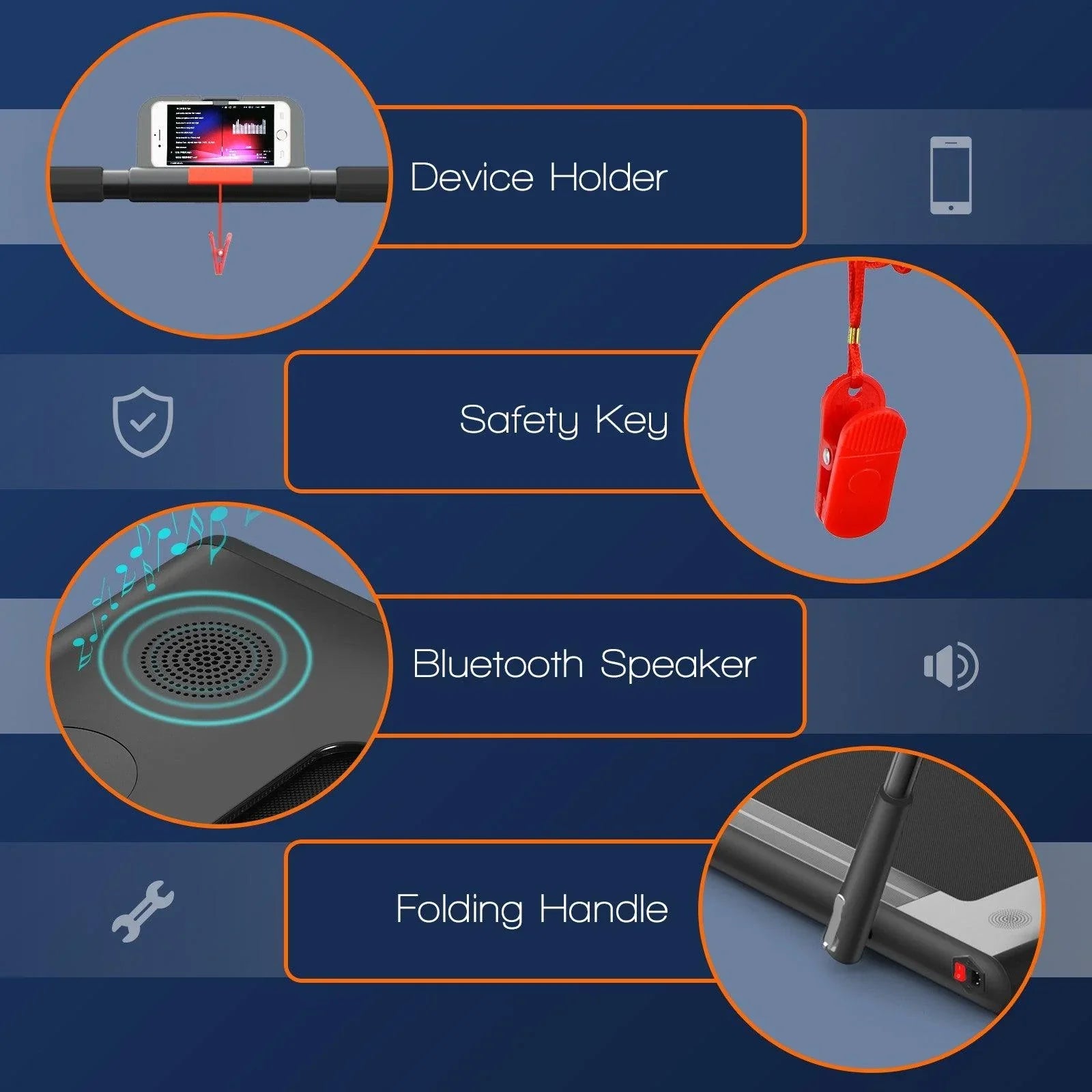 SuperFit Folding Treadmill SP37513 with Remote Control and LED Display，2-in-1 - YOURISHOP.COM