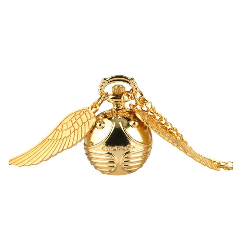 Top Luxury Gold Watch Ball Pocket Watch Tiny Wings Necklace Pendant Chain Clock Gifts for Kids Children reloj Souvenir Gifts - YOURISHOP.COM